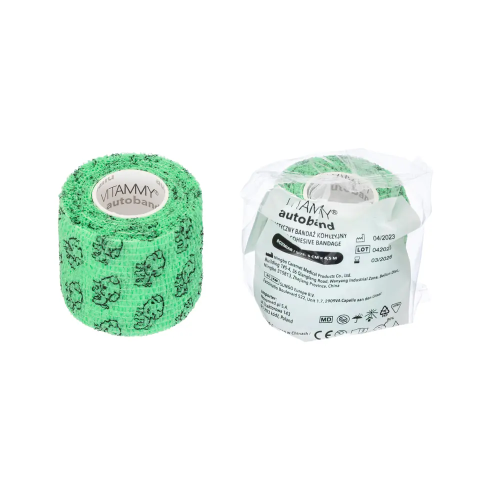 ⁨VITAMMY AUTOBAND PIESKI 5cm x 450cm Elastyczny bandaż kohezyjny samoprzylepny⁩ w sklepie Wasserman.eu