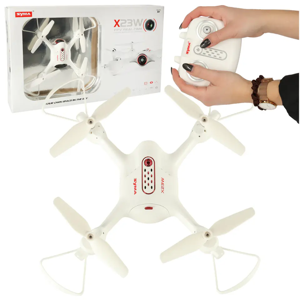 ⁨Dron RC Syma X23W kamera FPV WiFi 2.4GHz 4CH biały⁩ w sklepie Wasserman.eu