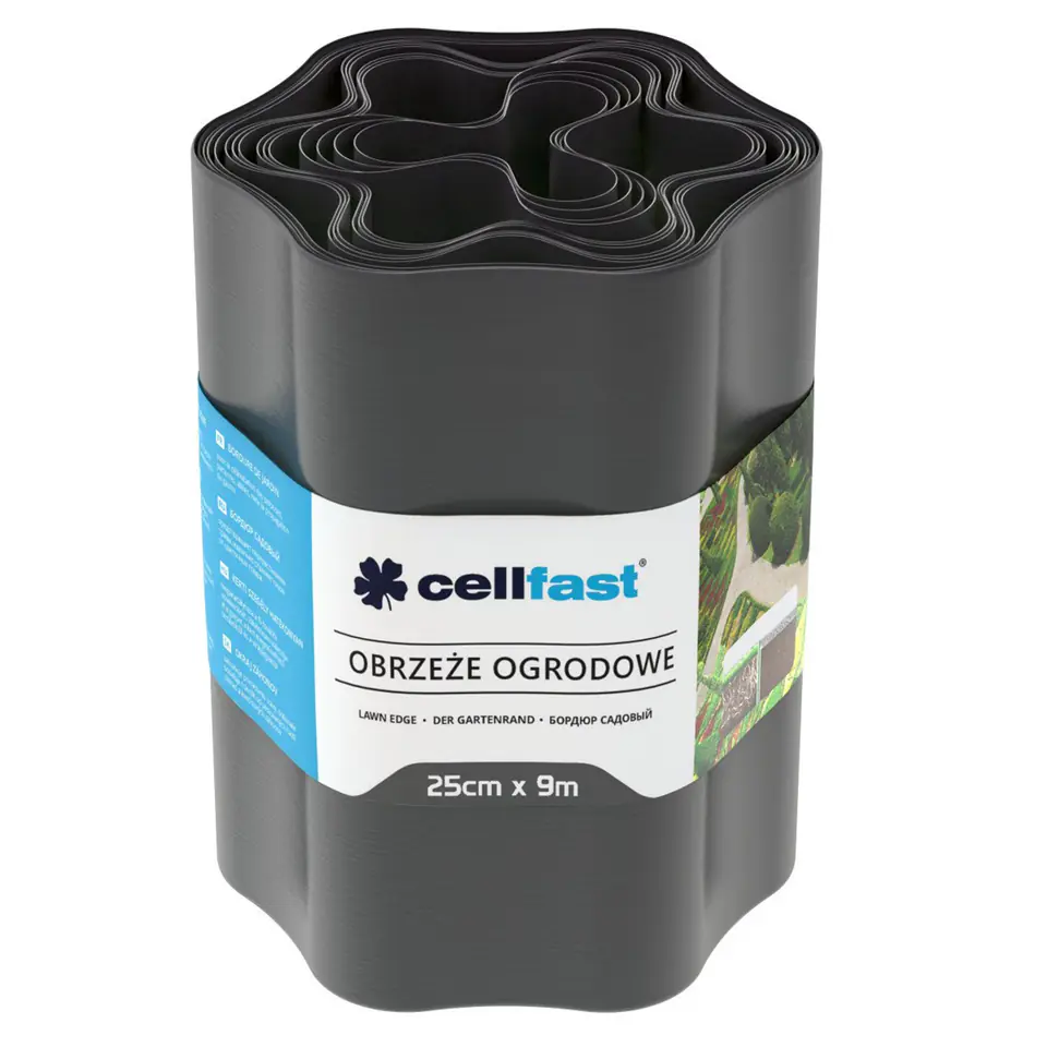 ⁨Obrzeże ogrodowe 25cm x 9m Cellfast grafitowe⁩ w sklepie Wasserman.eu