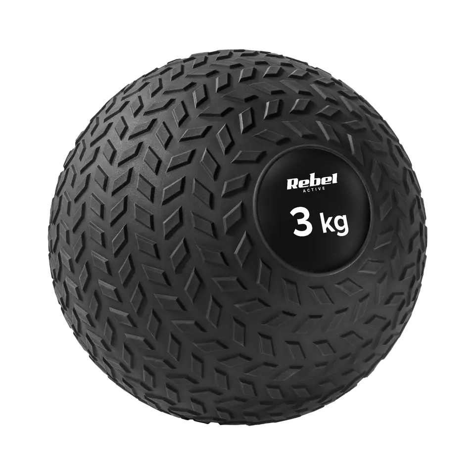 ⁨Mała piłka lekarska do ćwiczeń rehabilitacyjna Slam Ball 23cm 3kg, REBEL ACTIVE⁩ w sklepie Wasserman.eu