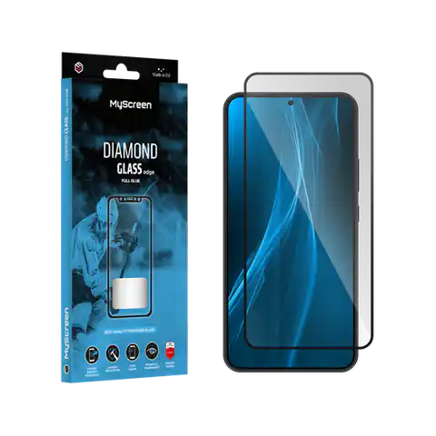 ⁨Szkło ochronne MyScreen DIAMOND GLASS LITE edge FULL GLUE czarne Samsung Galaxy S22/S23⁩ w sklepie Wasserman.eu