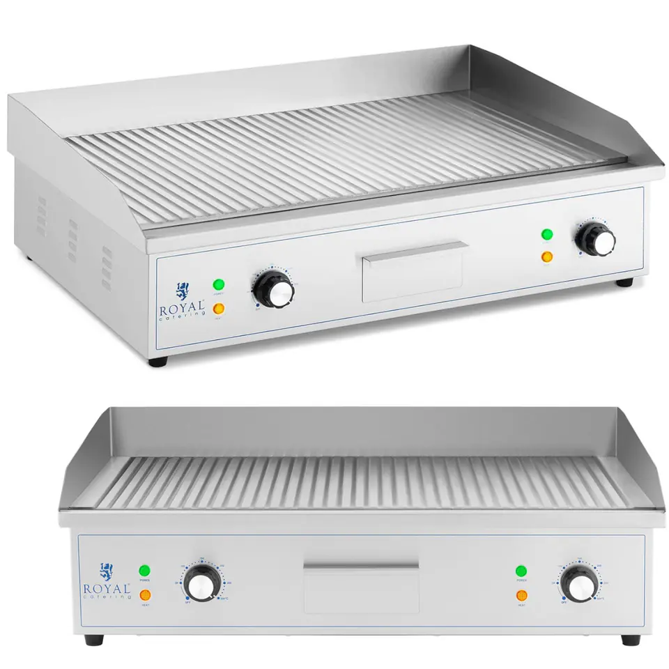 ⁨Grill elektryczny płyta grillowa ryflowana 700 x 400 mm 4400 W⁩ w sklepie Wasserman.eu