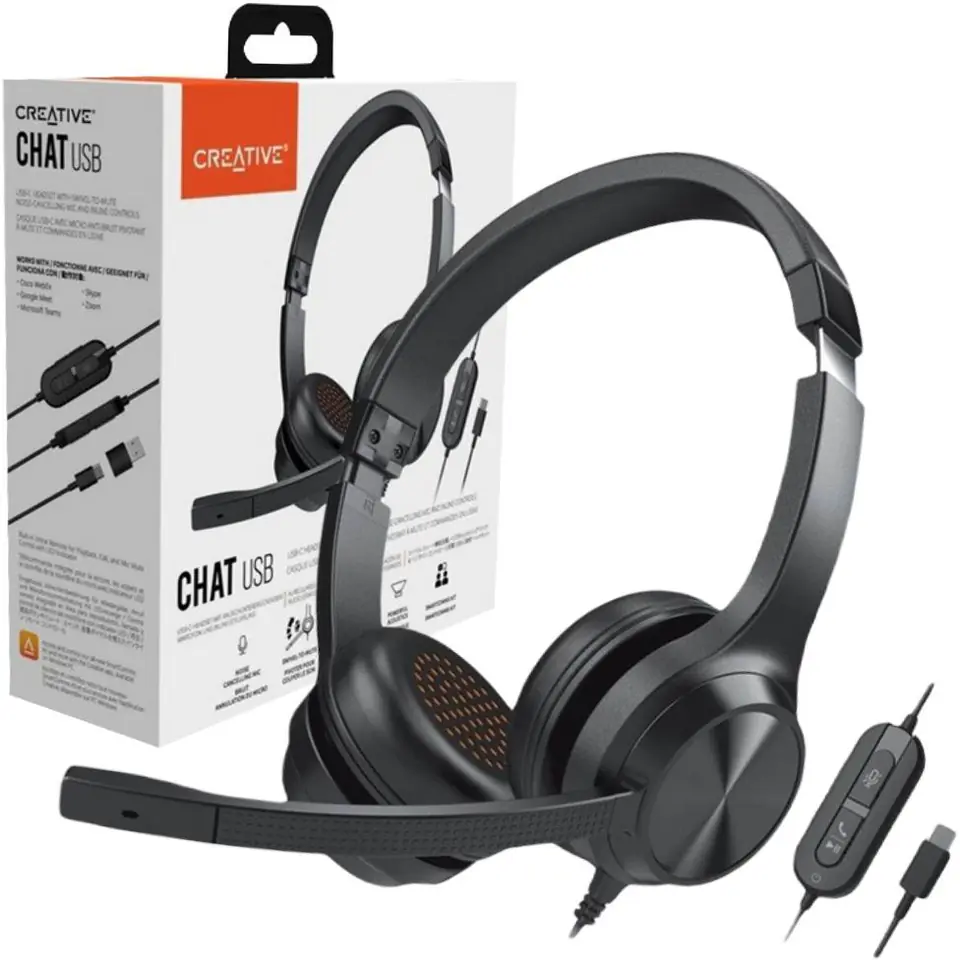 ⁨HEADPHONES WITH MICROPHONE CHAT USB⁩ at Wasserman.eu