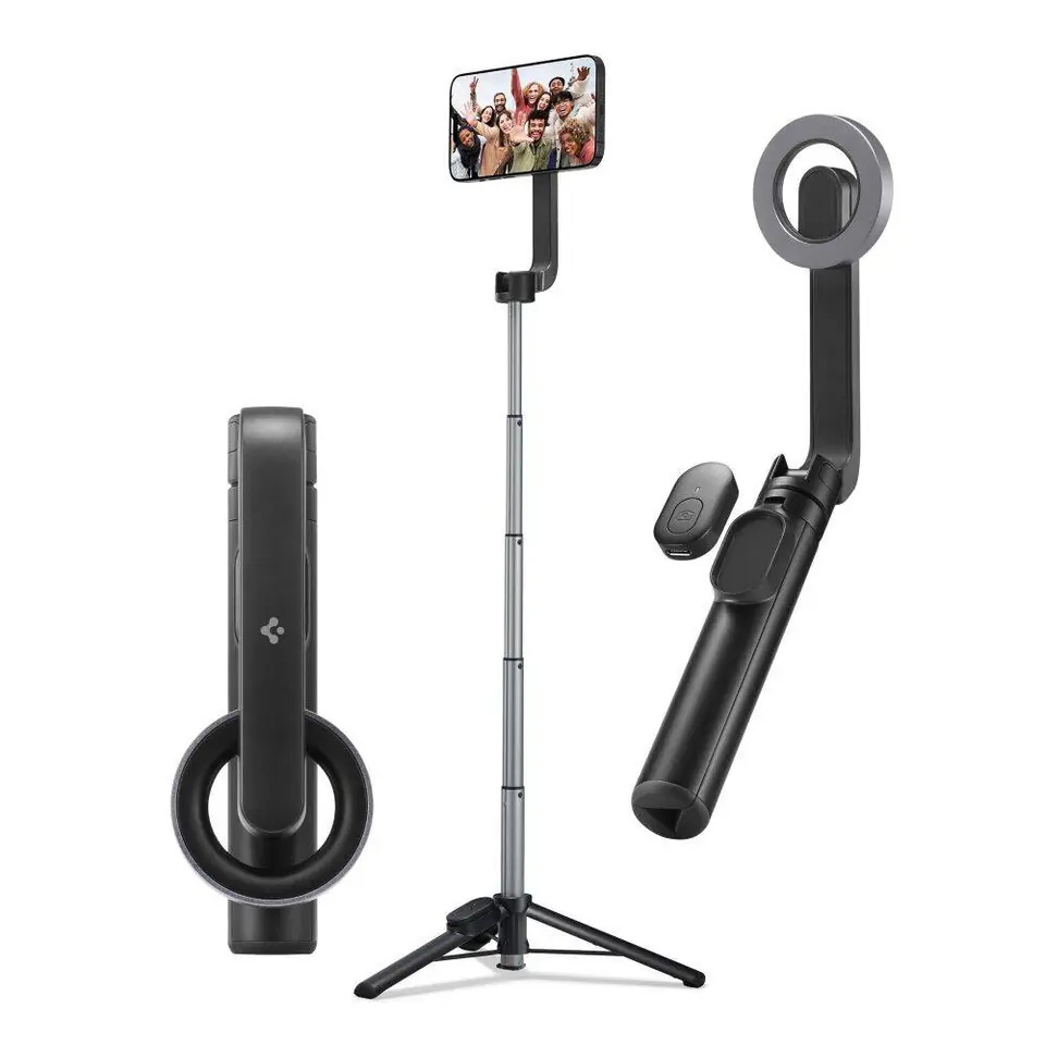 ⁨Selfie Stick / Tripod MagSafe Bluetooth Spigen S570W czarny⁩ w sklepie Wasserman.eu