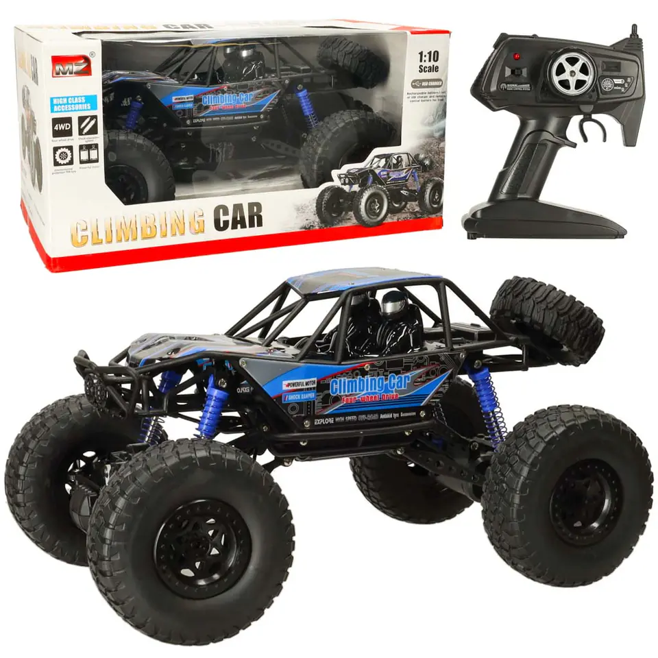 ⁨Samochód zdalnie sterowany na pilota RC Crawler Climbing Car 1:10 4WD 48cm niebieski⁩ w sklepie Wasserman.eu