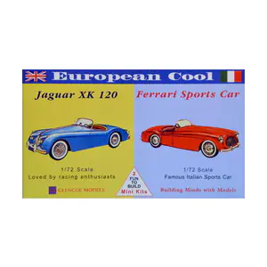 ⁨Model plastikowy - Samochody European Cool - Jaguar XK-120 / Ferrari 250 - Glencoe Models (2szt)⁩ w sklepie Wasserman.eu