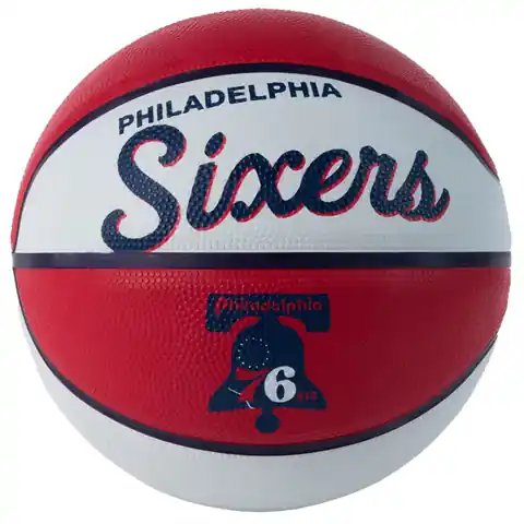 ⁨Piłka Wilson Team Retro Philadelphia 76ers Mini Ball (kolor Czerwony, rozmiar 3)⁩ w sklepie Wasserman.eu