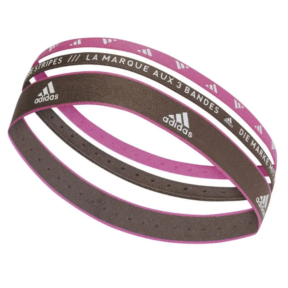 ⁨Opaska na głowę adidas Hairband 3PP (kolor Czarny. Fioletowy, rozmiar OSFM)⁩ w sklepie Wasserman.eu