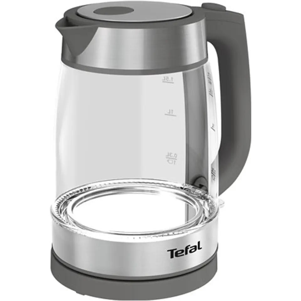 ⁨TEFAL | Kettle | KI740B30 | Electric | 2200 W | 1.7 L | Glass | 360° rotational base | Grey⁩ w sklepie Wasserman.eu