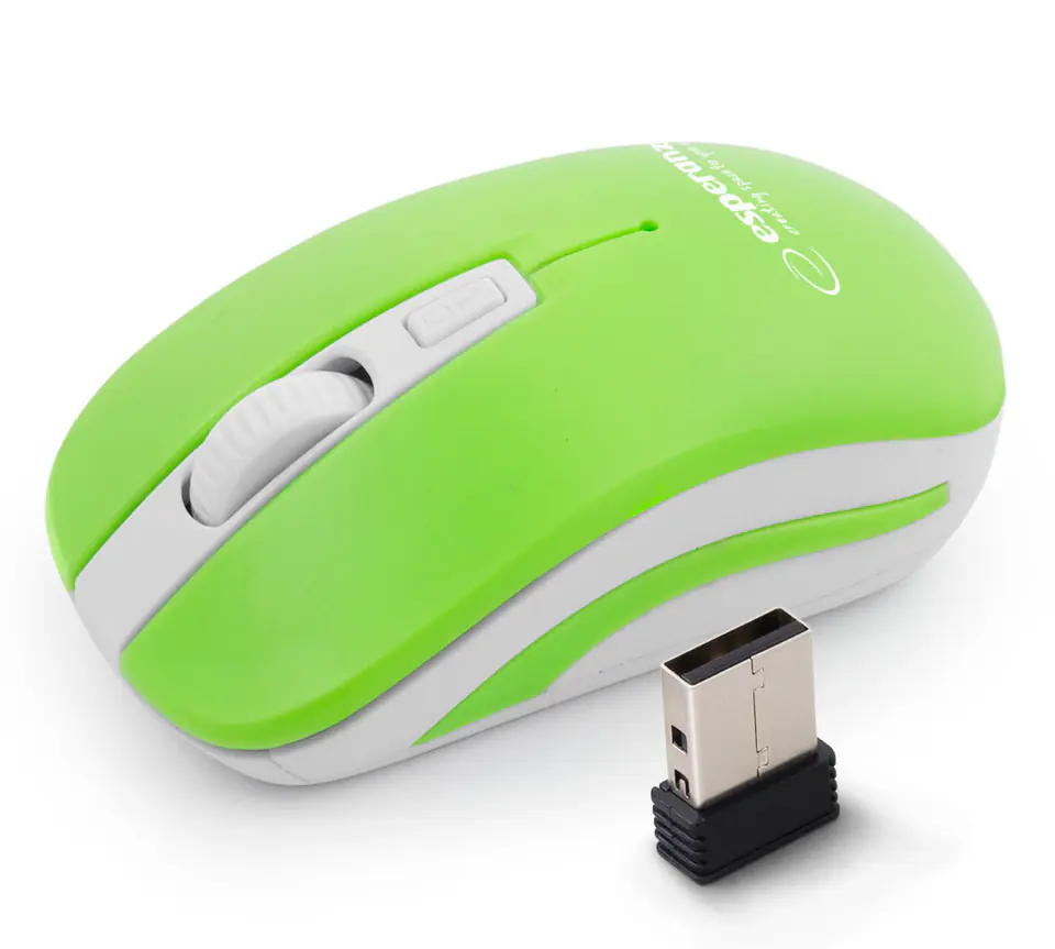 ⁨EM126WG Wireless Mouse 2.4GHz 4D Optical USB Uranus Green&White⁩ at Wasserman.eu