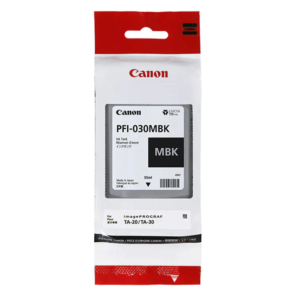 ⁨Canon oryginalny ink / tusz PFI-030 MBK, 3488C001, czarny mat, 55ml⁩ w sklepie Wasserman.eu
