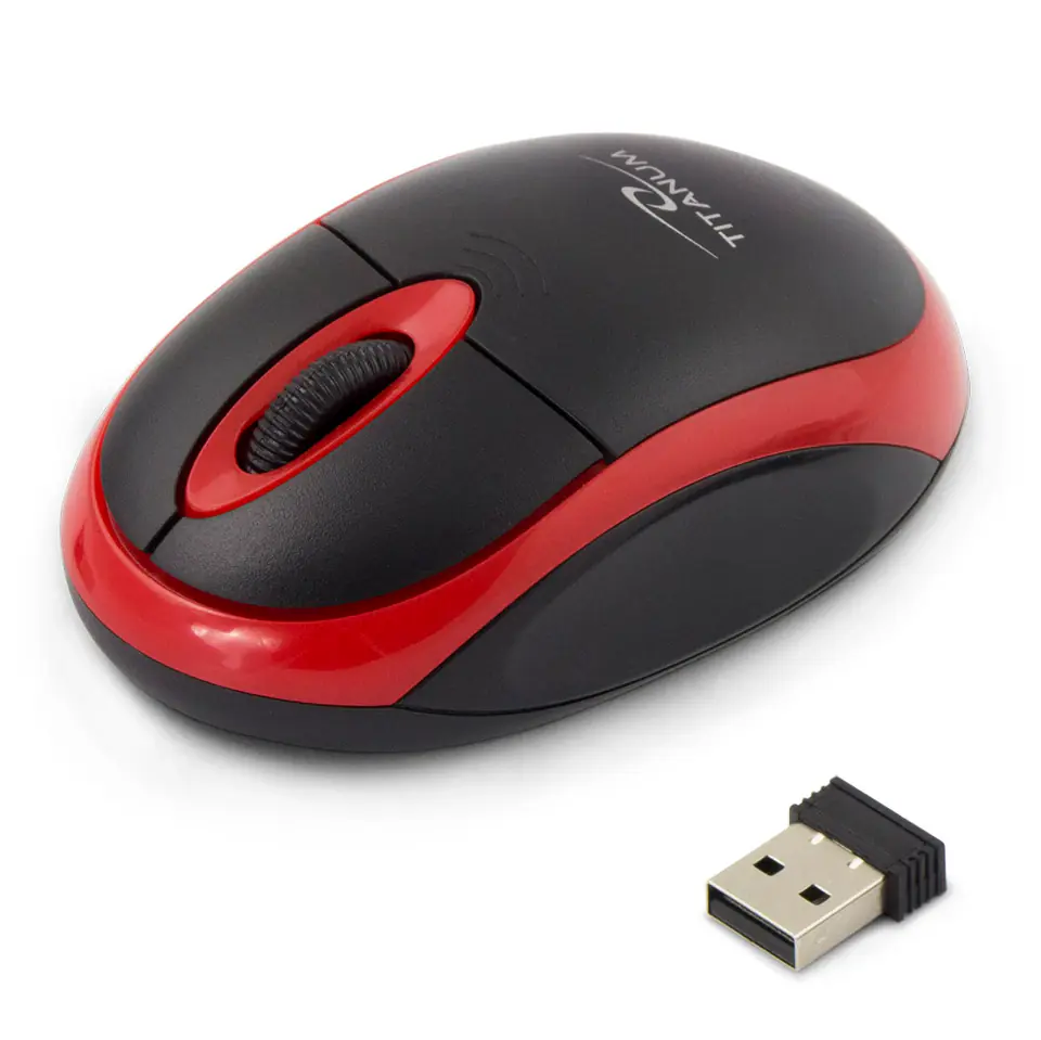 ⁨Titanum TM116E Wireless 3D mouse 2.4GHZ Black / Red⁩ at Wasserman.eu
