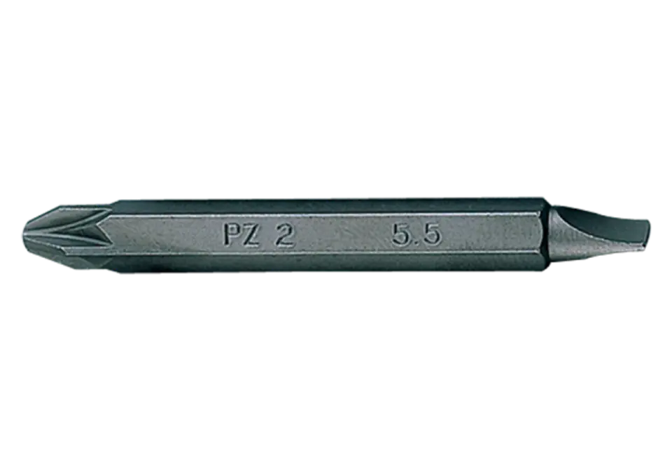 ⁨BIT DWUSTRONNY 1/4" POZIDRIV No.2 / PŁASKI 5,5 x 1,0 x 60mm King Tony⁩ w sklepie Wasserman.eu
