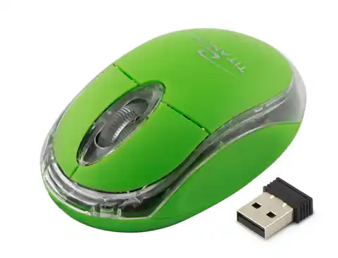⁨TM120G Mysz bezprzewodowa 2.4GHz 3D  optyczna USB Condor zielona⁩ w sklepie Wasserman.eu