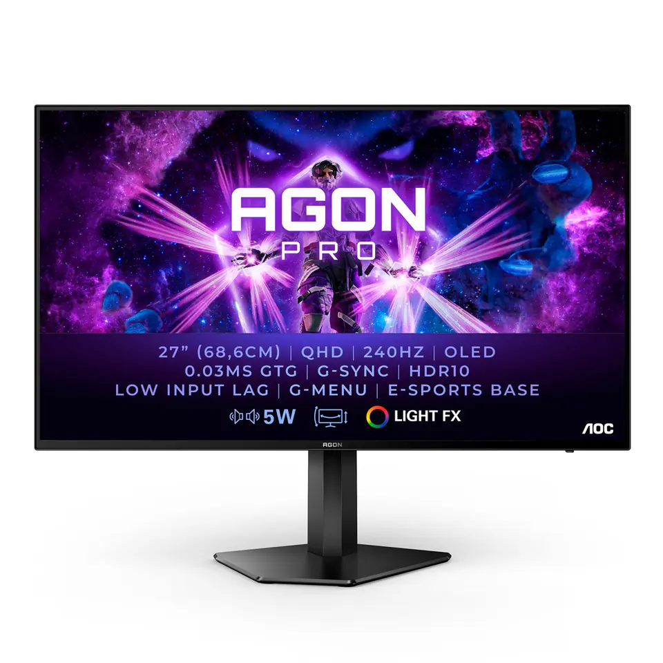 ⁨AOC AG276QZD computer monitor 67.3 cm (26.5") 2560 x 1440 pixels Quad HD OLED Black⁩ at Wasserman.eu