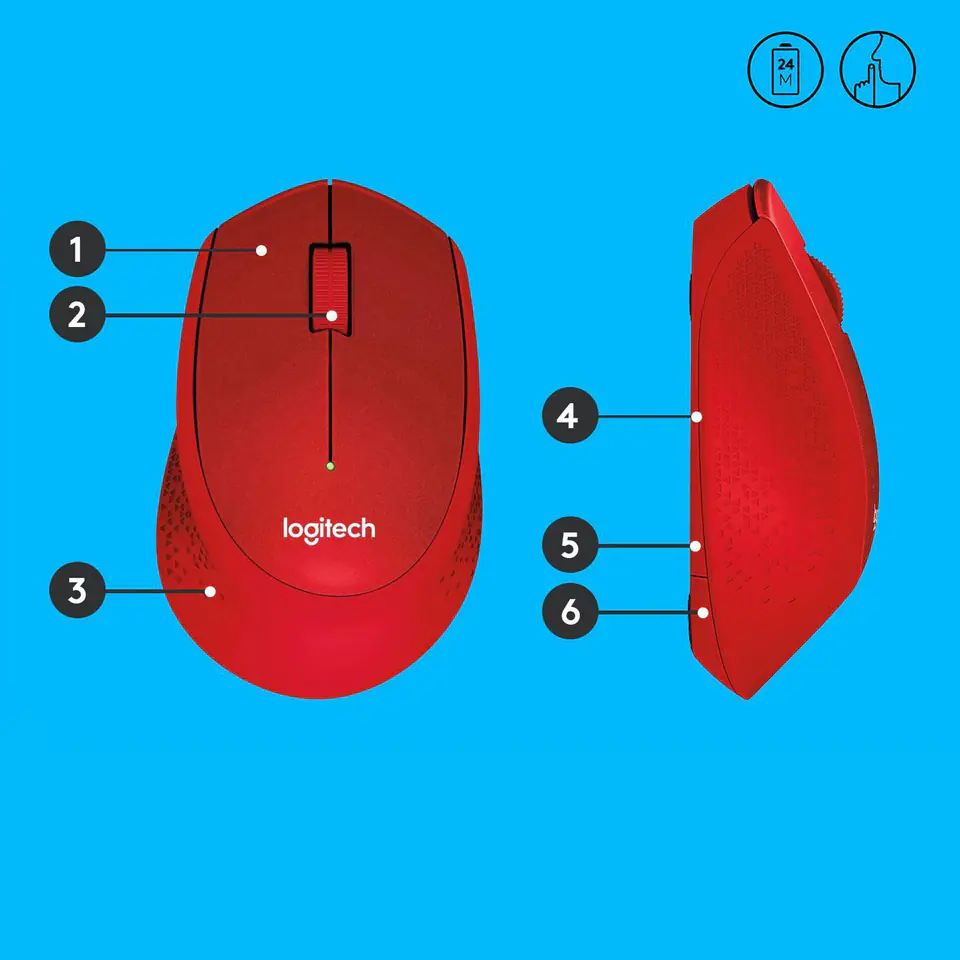 ⁨Mouse Logitech M330 Silent Plus Red⁩ at Wasserman.eu