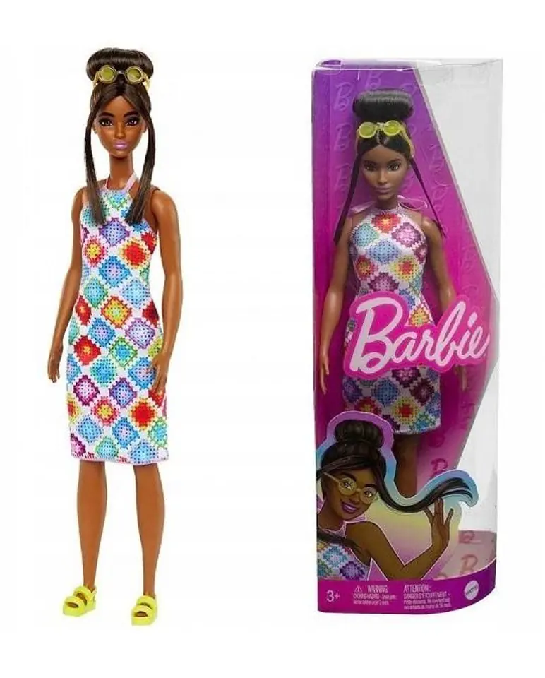 ⁨Barbie Fashionistas Doll 210 With Bun And Crochet Halter Dress⁩ at Wasserman.eu