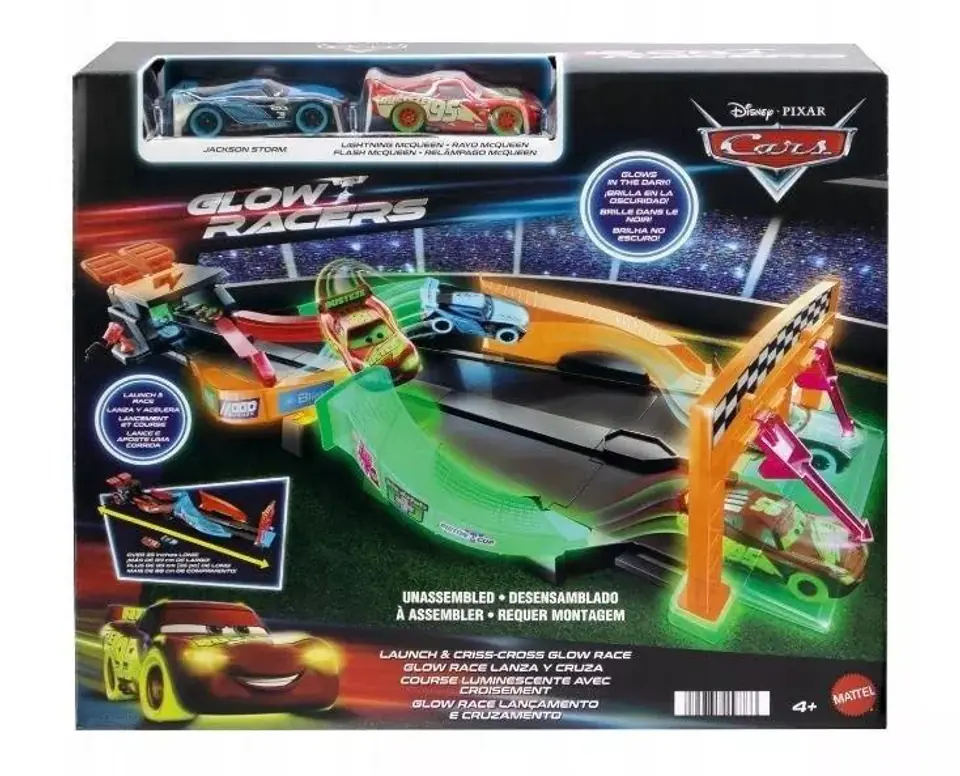 ⁨Disney Pixar Cars Glow Racers Launch & Criss-Cross Glow Race Playset⁩ at Wasserman.eu