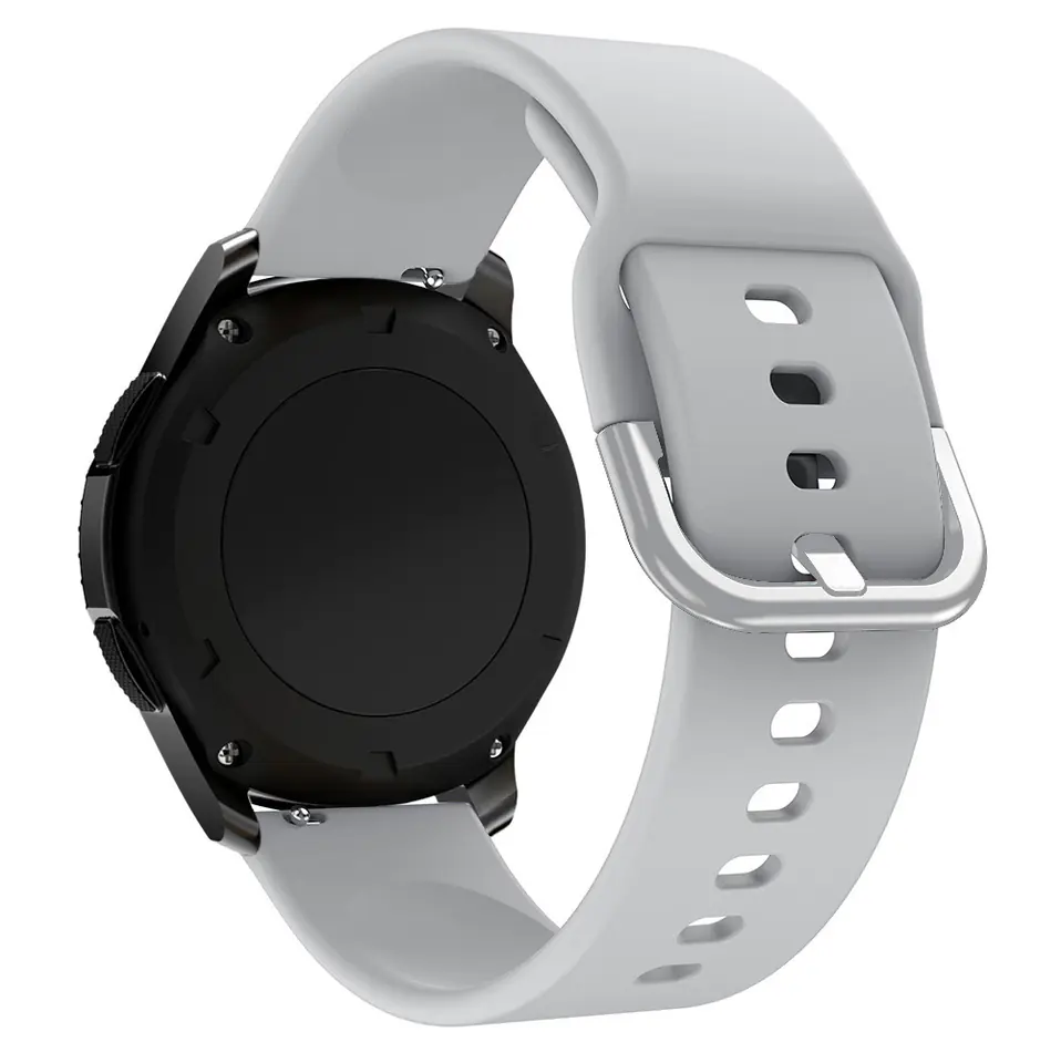 ⁨Uniwersalny silikonowy pasek do smartwatcha Silicone Strap TYS szer. 20mm szary⁩ w sklepie Wasserman.eu