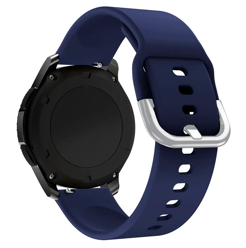 ⁨Uniwersalny silikonowy pasek do smartwatcha Silicone Strap TYS szer. 22mm ciemnoniebieski⁩ w sklepie Wasserman.eu