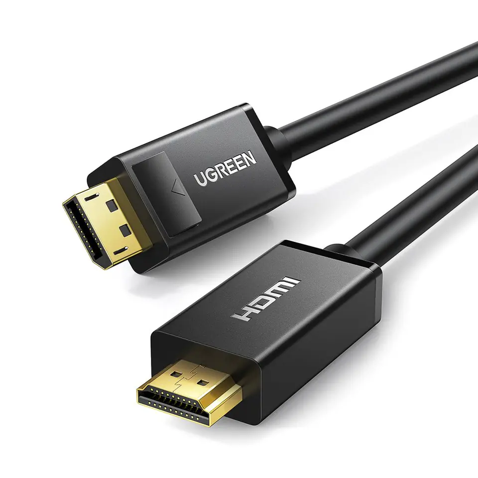 ⁨Kabel przewód DisplayPort - HDMI 4K HDR 3D 3m czarny⁩ w sklepie Wasserman.eu