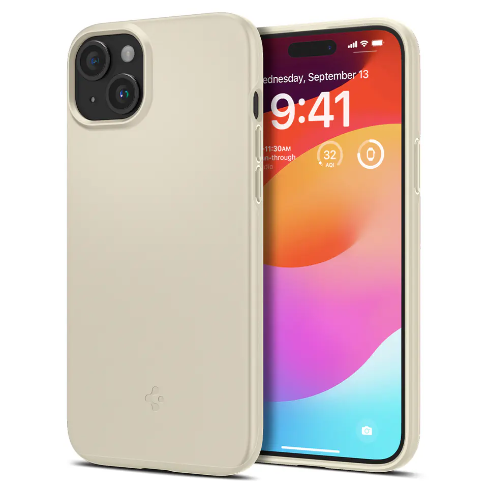 ⁨Etui ochronne do iPhone 15 Plus Thin Fit beżowe⁩ w sklepie Wasserman.eu