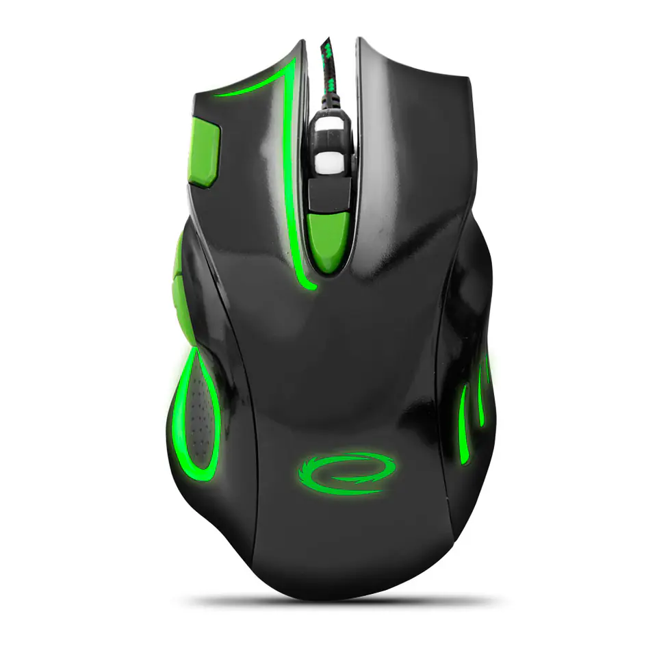 ⁨EGM401KG Wired Gaming Mouse 7D Optical USB MX401 Hawk Black-Green⁩ at Wasserman.eu