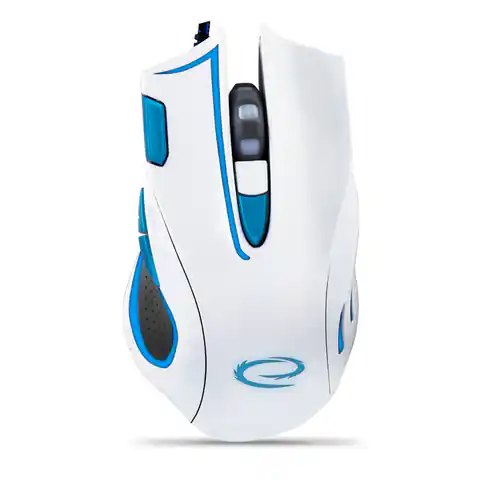⁨EGM401WB Mysz przewodowa dla graczy 7D  optyczna USB MX401 Hawk biało-niebieska⁩ w sklepie Wasserman.eu