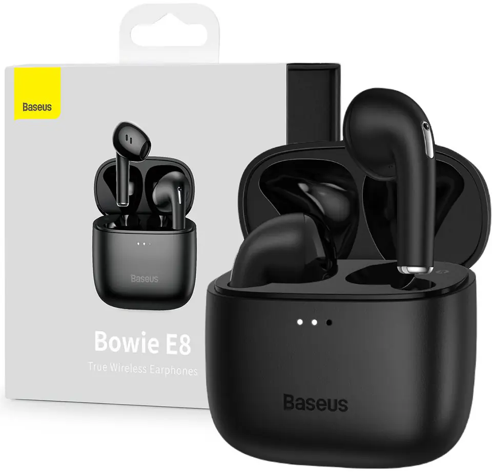 ⁨TWS WIRELESS EARPHONES Baseus Bowie E8 NGTW050201 ENC BT 5.0 BLACK⁩ at Wasserman.eu