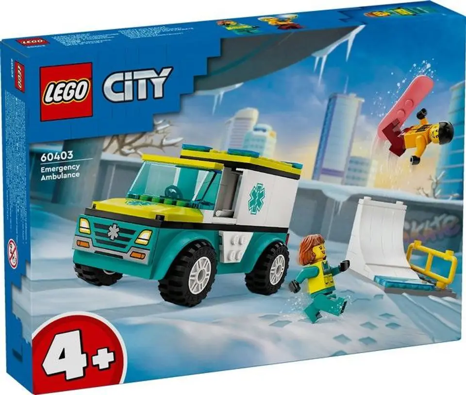 ⁨Lego CITY 60403 Karetka i snowboardzista⁩ w sklepie Wasserman.eu