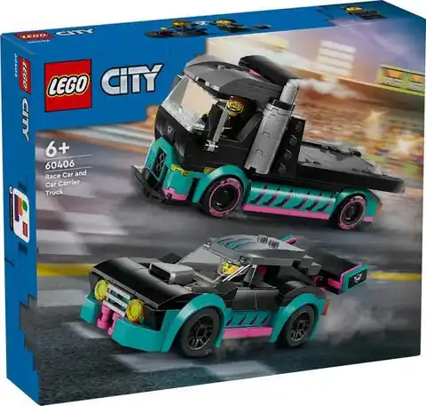 ⁨Lego CITY 60406 Samochód wyścigowy i laweta⁩ w sklepie Wasserman.eu