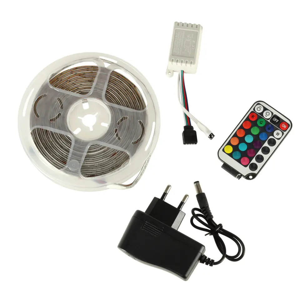 ⁨SMD LED Strip 3528 5m Waterproof Multicolor Remote Control⁩ at Wasserman.eu