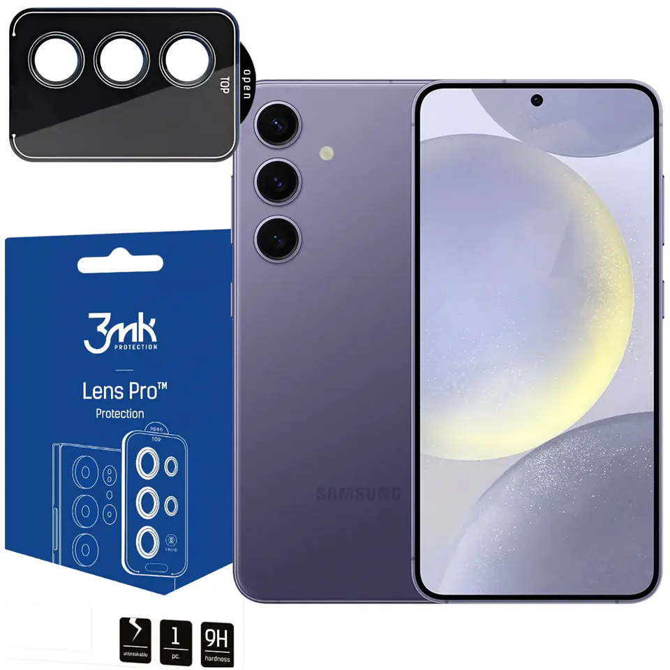 ⁨Szkło do Samsung Galaxy S24 osłona na aparat obiektyw 3mk Lens Protection Pro Black nakładka ochronna⁩ w sklepie Wasserman.eu