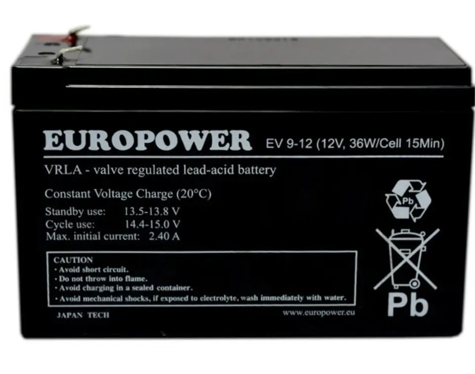 ⁨AUKUMULATOR EUROPOWER EV 12V 9Ah⁩ at Wasserman.eu