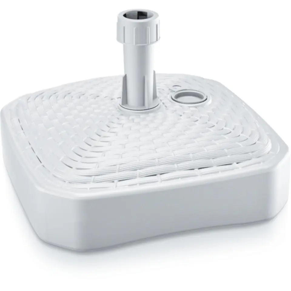 ⁨PODSTAWA DO PARASOLA KWADRATOWA UMBRELLA BASE RATAN BIAŁY⁩ w sklepie Wasserman.eu