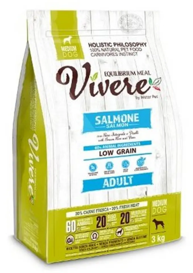 ⁨Vivere Dog Medium Adult Salmon 3kg Karma Monobiałkowa z Łososiem⁩ w sklepie Wasserman.eu