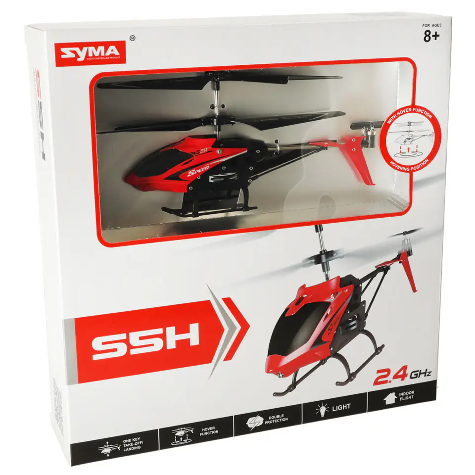 ⁨Helikopter zdalnie sterowany na pilota RC SYMA S5H 2.4GHz RTF czerwony⁩ w sklepie Wasserman.eu