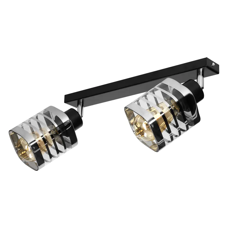 ⁨SIENA 2P E27, oprawa ścienno-sufitowa, max. 2x60W, czarna, listwa⁩ w sklepie Wasserman.eu