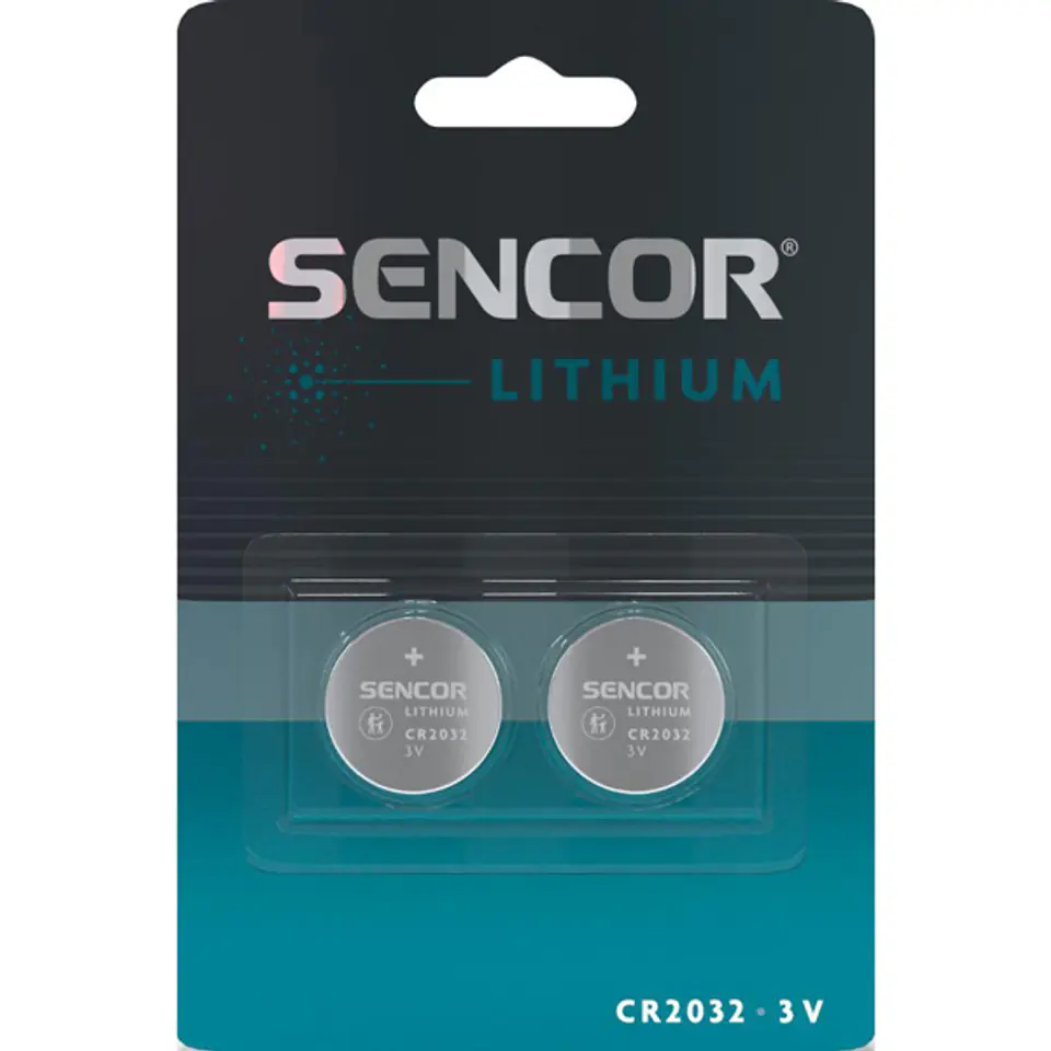 ⁨Bateria litowa, CR2032, CR2032, 3V, Sencor, blistr, 2-pack⁩ w sklepie Wasserman.eu