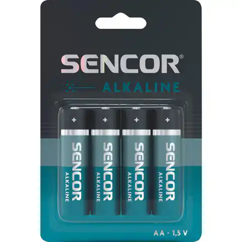 ⁨Bateria alkaliczna, AA, 1.5V, Sencor, blistr, 4-pack⁩ w sklepie Wasserman.eu