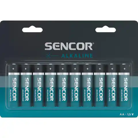 ⁨Bateria alkaliczna, AA, 1.5V, Sencor, blistr, 10-pack⁩ w sklepie Wasserman.eu
