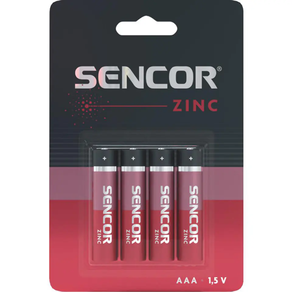 Bateria cynkowo-węglowa, AAA (LR03), AAA, 1.5V, Sencor, blistr, 4-pack w sklepie Wasserman.eu