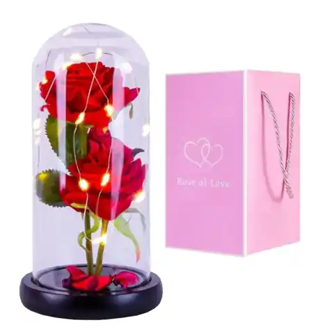 ⁨Kryształowa wieczna róża pod szklaną kopułą LED ROZ12⁩ w sklepie Wasserman.eu