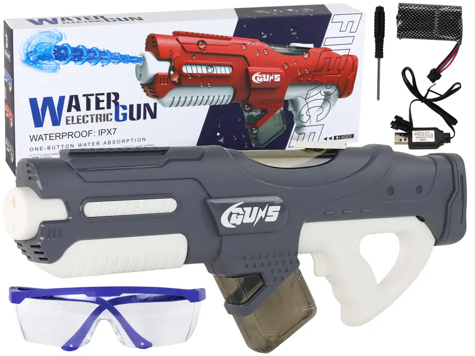 ⁨Large water gun gray 750ml + glasses⁩ at Wasserman.eu