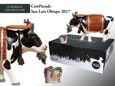 ⁨CowParade San Luis Obispo 2017, Clarabelle the Wine Cow, autor: Ken & Rod Gouff⁩ w sklepie Wasserman.eu