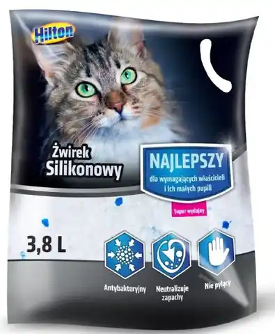 ⁨HILTON Silikonowy Bezzapachowy - żwirek dla kota - 3,8 l⁩ w sklepie Wasserman.eu