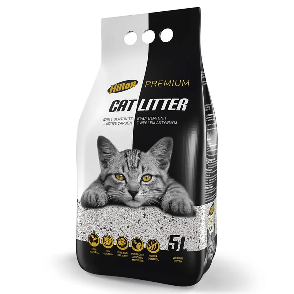 ⁨HILTON Bentonite with activated carbon White - cat litter - 5 l⁩ at Wasserman.eu