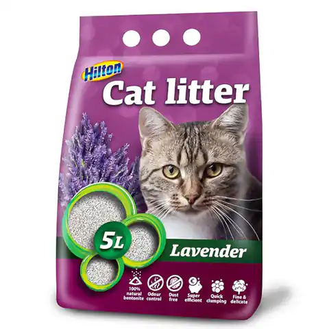 ⁨HILTON bentonite lavender clumping cat litter - 5 l⁩ at Wasserman.eu