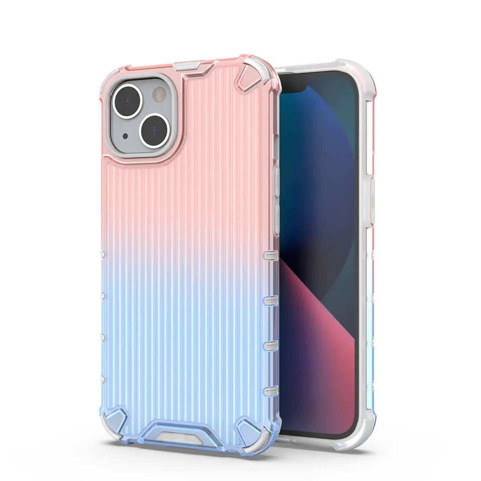 ⁨Ombre Protect Case etui do iPhone 13 pancerny pokrowiec różowo-niebieskie⁩ w sklepie Wasserman.eu