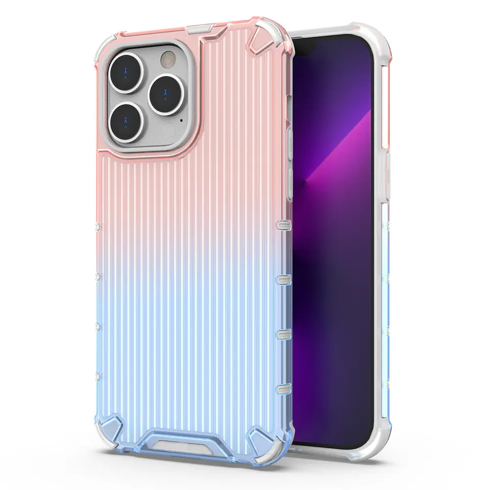 ⁨Ombre Protect Case etui do iPhone 13 Pro Max pancerny pokrowiec różowo-niebieskie⁩ w sklepie Wasserman.eu